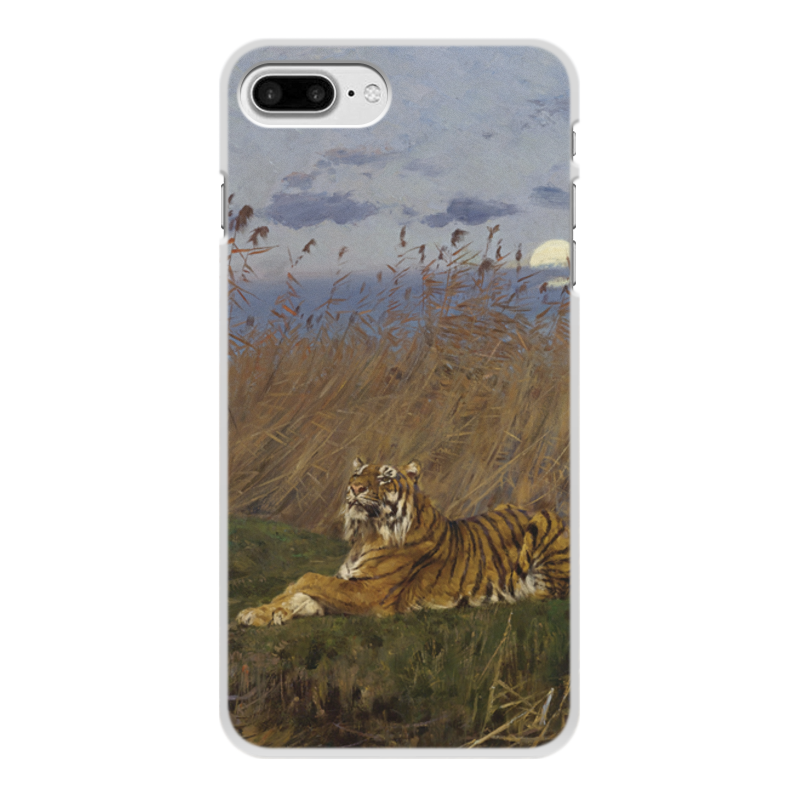 Printio Чехол для iPhone 8 Plus, объёмная печать Тигр среди камышей в лунном свете (вастаж геза) printio чехол для iphone 7 объёмная печать тигр среди камышей в лунном свете вастаж геза