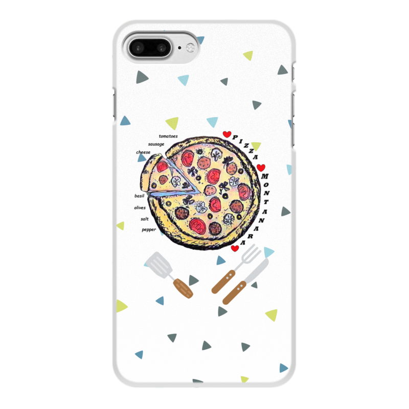 Printio Чехол для iPhone 8 Plus, объёмная печать Пицца фото