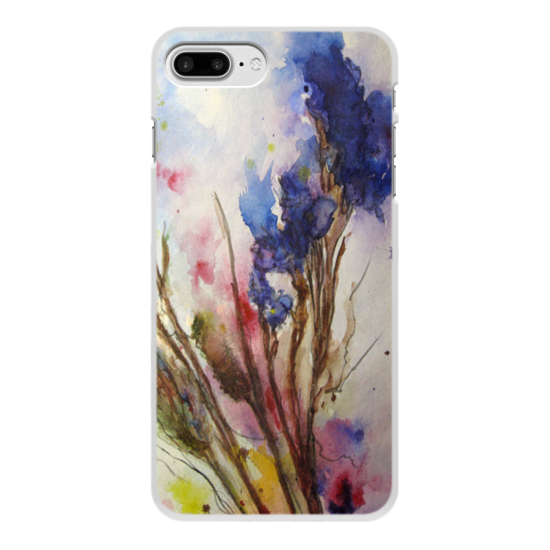 Printio Чехол для iPhone 8 Plus, объёмная печать Синие осенние цветы re pa накладка transparent для nokia 6 1 plus x6 2018 с принтом акварельный букет цветов