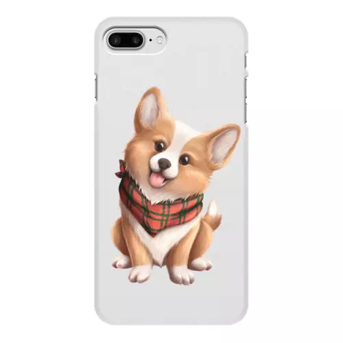 Заказать чехол для iPhone 8/8 Plus в Москве. Чехол для iPhone 8 Plus, объёмная печать Собака корги в шарфе от tigerda  - готовые дизайны и нанесение принтов.