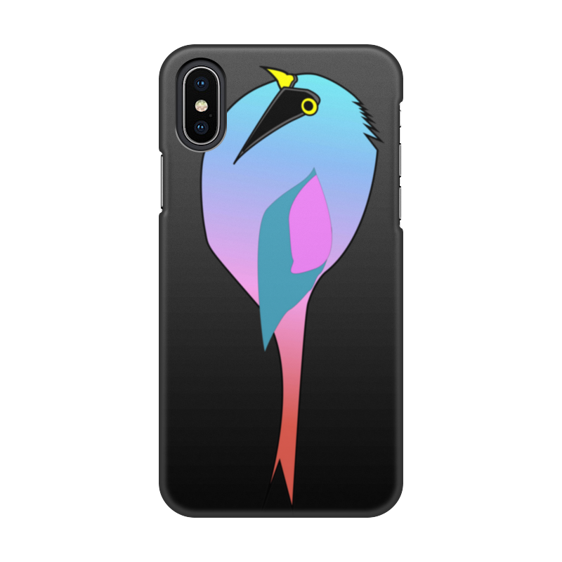 Printio Чехол для iPhone X/XS, объёмная печать Неоновая птичка