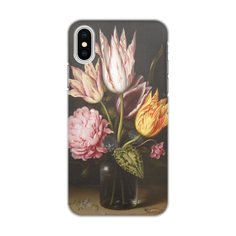Printio Чехол для iPhone X/XS, объёмная печать Букет из тюльпанов, роз, клевера, и цикламен printio чехол для iphone 8 объёмная печать букет из тюльпанов роз клевера и цикламен