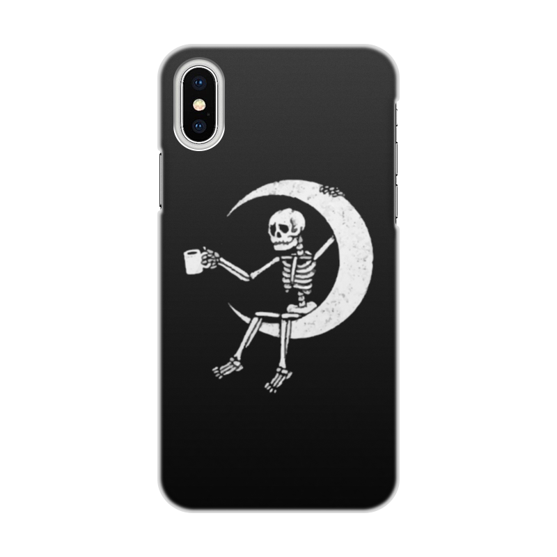 Printio Чехол для iPhone X/XS, объёмная печать Скелет на луне силиконовый чехол на vivo x21s скелет для виво икс21 с