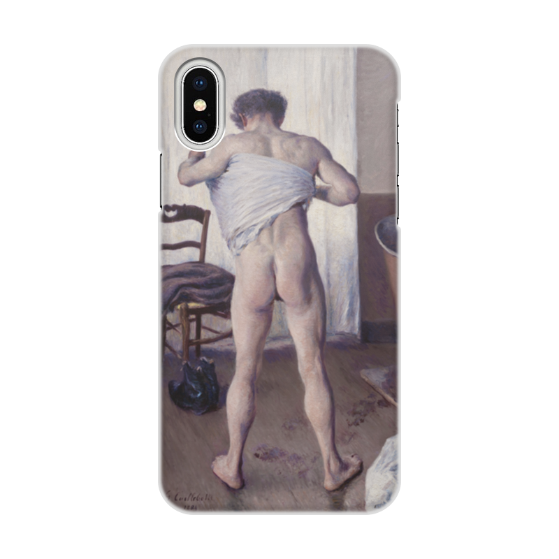 Printio Чехол для iPhone X/XS, объёмная печать Мужчина в ванной (картина кайботта)