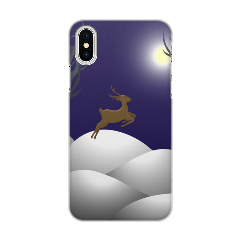 Printio Чехол для iPhone X/XS, объёмная печать Олени в лесу printio чехол для iphone 7 plus объёмная печать олени в лесу