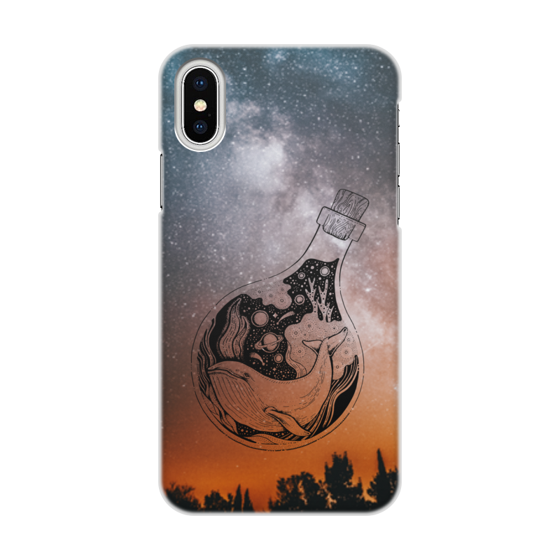 Printio Чехол для iPhone X/XS, объёмная печать Космический кит printio чехол для iphone x xs объёмная печать абстрактная акварель