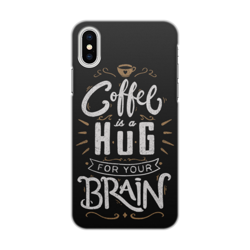 Printio Чехол для iPhone X/XS, объёмная печать Кофе для мозга