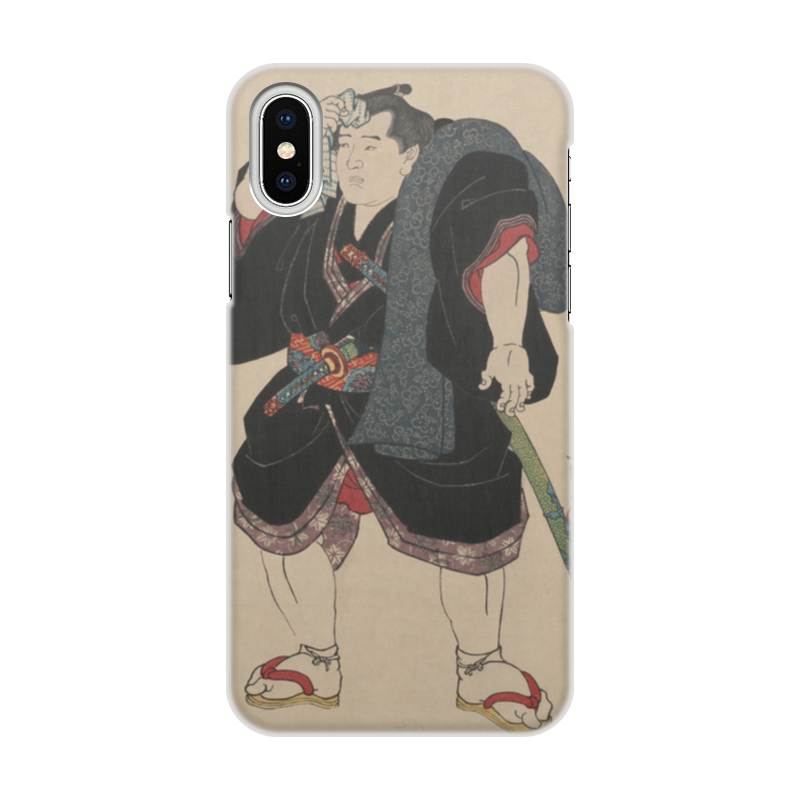 Printio Чехол для iPhone X/XS, объёмная печать Борец сумо (утагава кунисада)
