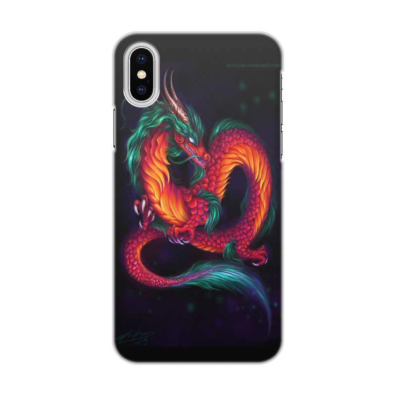 Printio Чехол для iPhone X/XS, объёмная печать Драконы фэнтези.