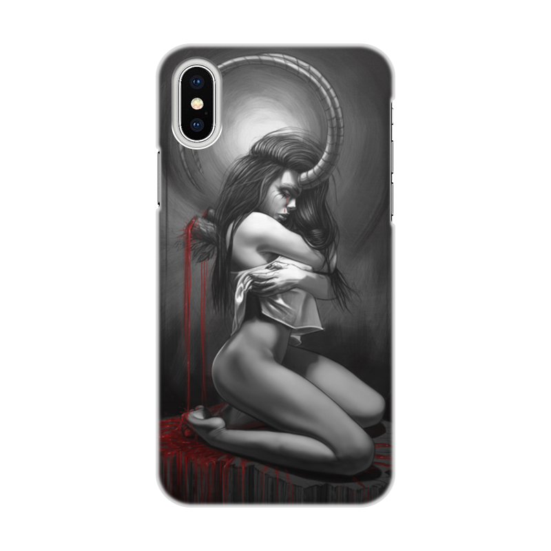 Printio Чехол для iPhone X/XS, объёмная печать Demon girl чехол mypads четырехглазая девушка женский для motorola moto x force xt1585 xt1581 задняя панель накладка бампер