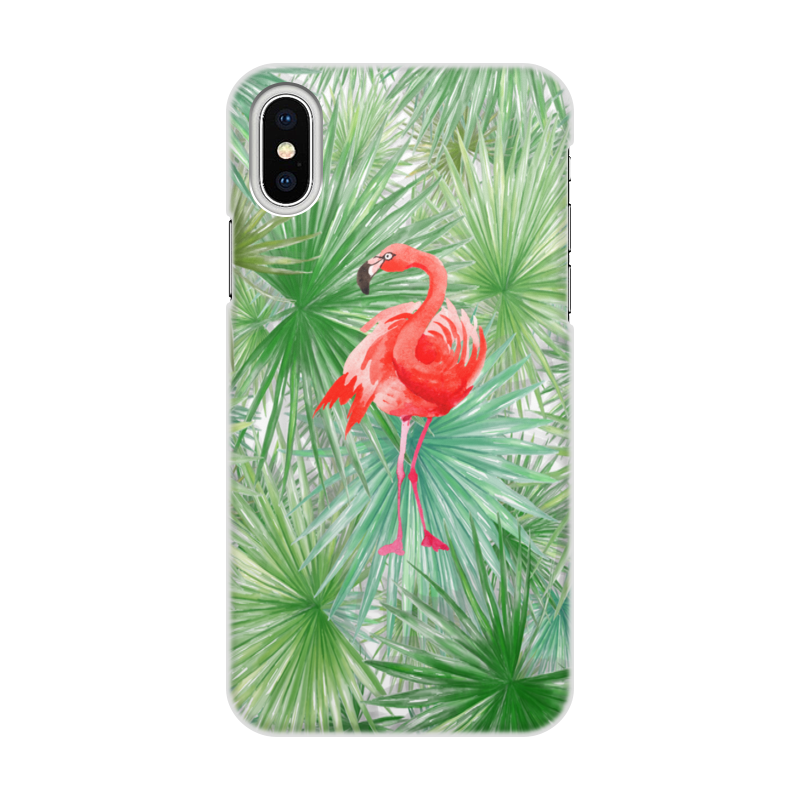 Printio Чехол для iPhone X/XS, объёмная печать Фламинго