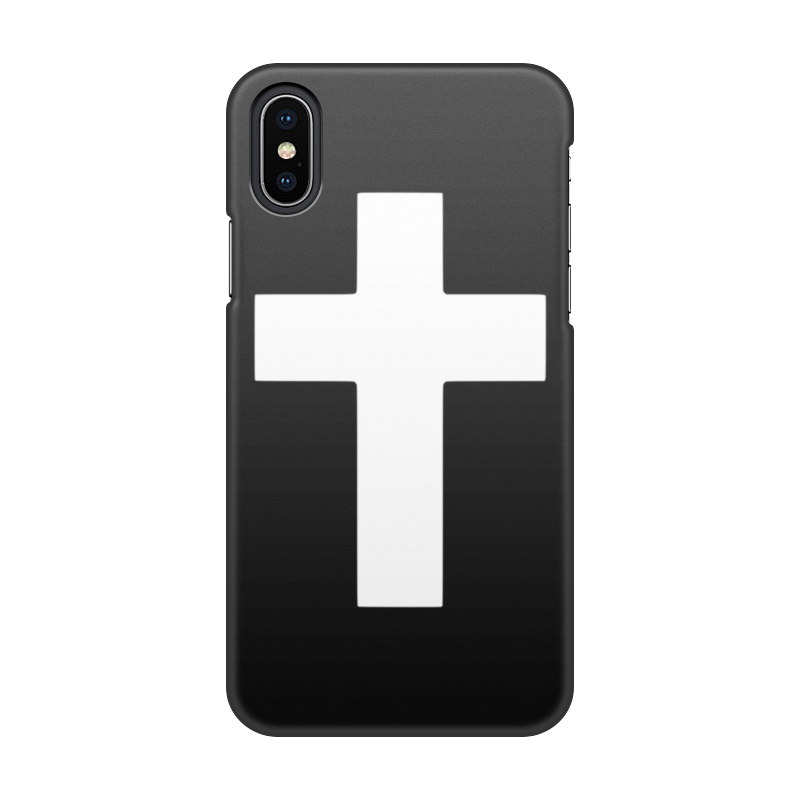 цена Printio Чехол для iPhone X/XS, объёмная печать Белый крест