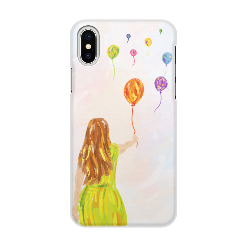 Printio Чехол для iPhone X/XS, объёмная печать Девушка с воздушными шарами printio чехол для iphone x xs объёмная печать девушка с агавой виктор борисов мусатов