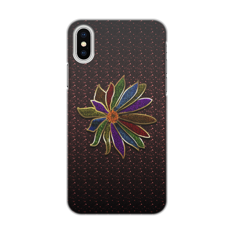 Printio Чехол для iPhone X/XS, объёмная печать Разноцветный цветок printio чехол для iphone x xs объёмная печать цветок с двумя сердечками