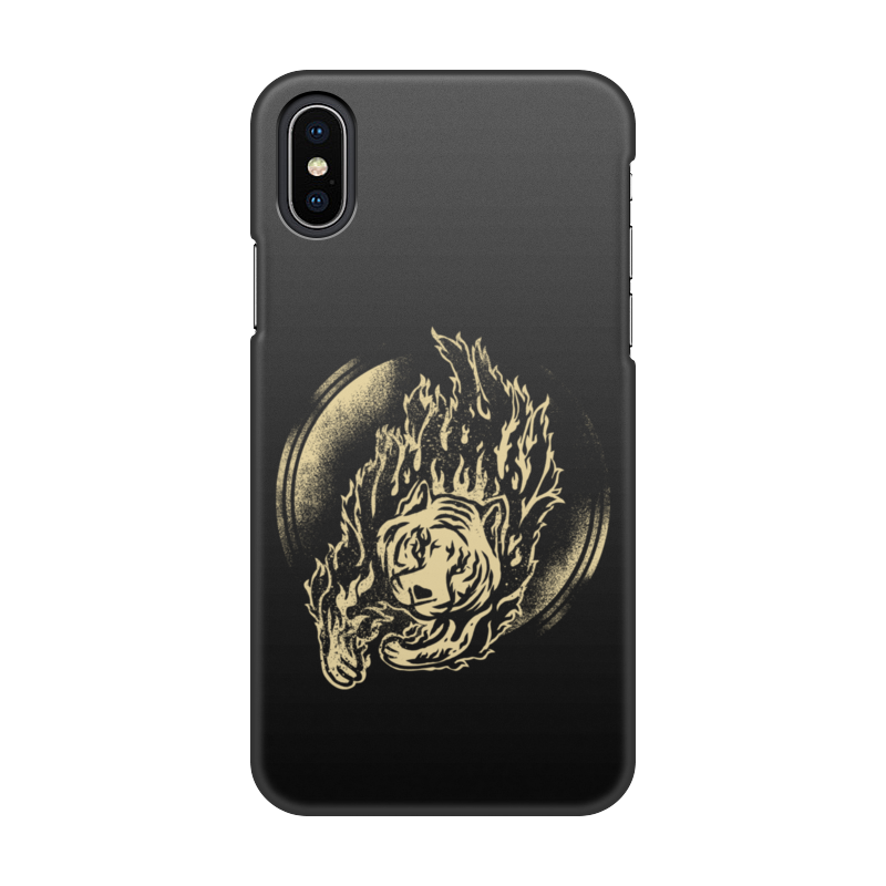 Printio Чехол для iPhone X/XS, объёмная печать Golden tiger printio чехол для iphone x xs объёмная печать краски тигр