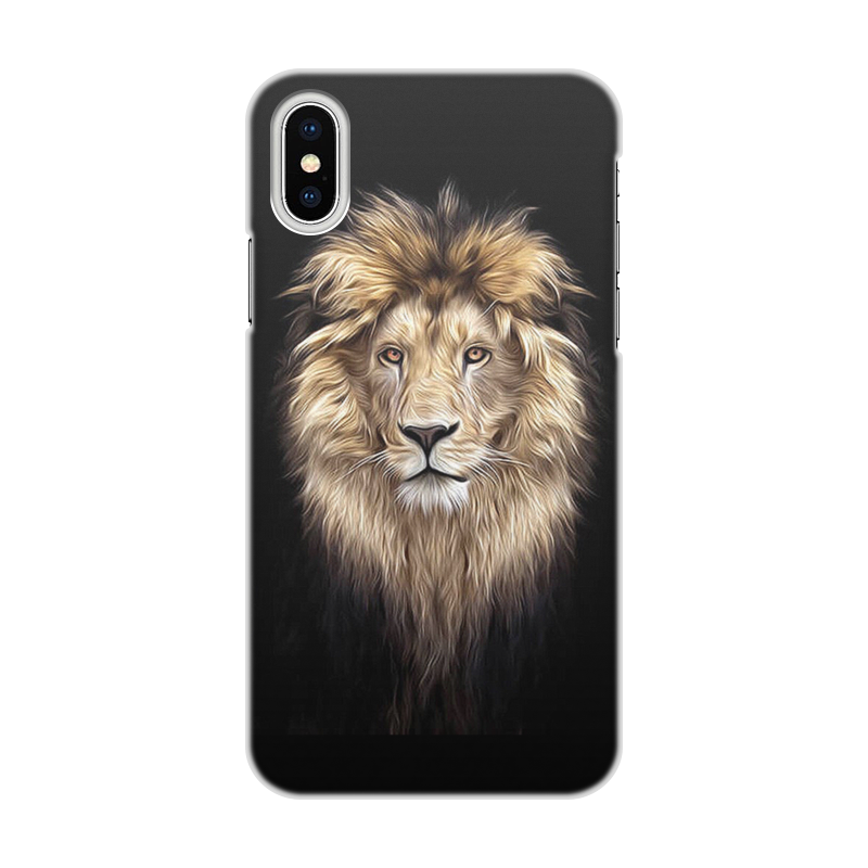 Printio Чехол для iPhone X/XS, объёмная печать Лев. живая природа