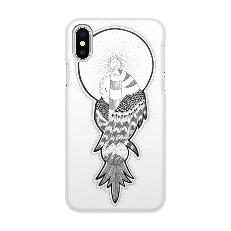 Printio Чехол для iPhone X/XS, объёмная печать Птица маяк силиконовый чехол на vivo y19 виво у19 с принтом северный маяк