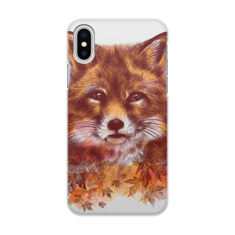 Printio Чехол для iPhone X/XS, объёмная печать Осенняя лисица