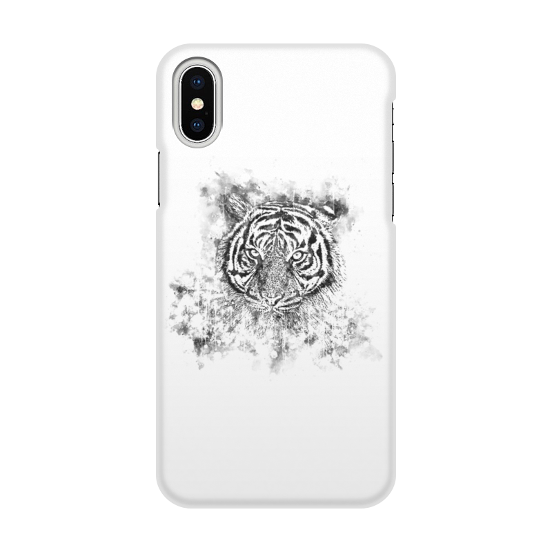 Printio Чехол для iPhone X/XS, объёмная печать Белый тигр printio чехол для iphone x xs объёмная печать два тигра гао цифэн