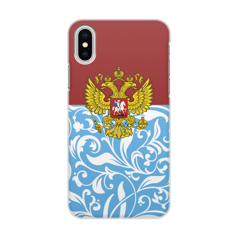 Printio Чехол для iPhone X/XS, объёмная печать Цветы и герб
