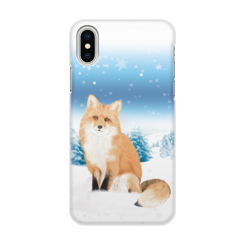 Printio Чехол для iPhone X/XS, объёмная печать Лисичка в снегу. printio чехол для iphone 11 объёмная печать рыжая лиса