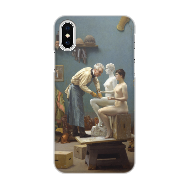 Printio Чехол для iPhone X/XS, объёмная печать Модель скульптора (жан-леон жером) printio чехол для iphone 7 объёмная печать модель скульптора жан леон жером