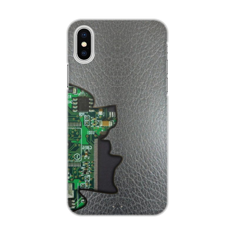Printio Чехол для iPhone X/XS, объёмная печать Внутренний мир телефона (микросхема).