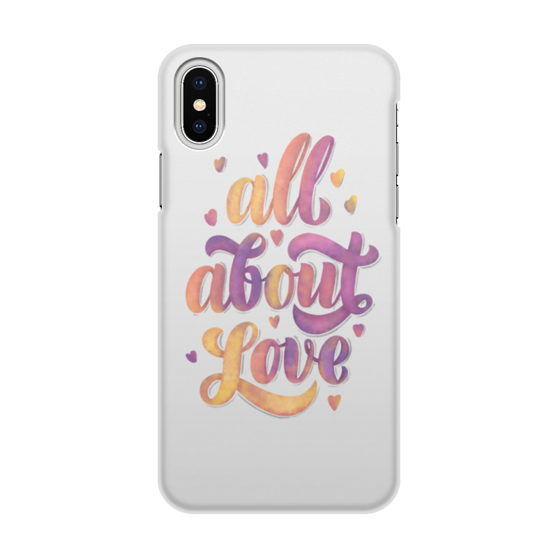 Printio Чехол для iPhone X/XS, объёмная печать All about love printio чехол для iphone x xs объёмная печать i love like