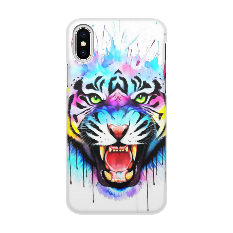 Printio Чехол для iPhone X/XS, объёмная печать Краски тигр