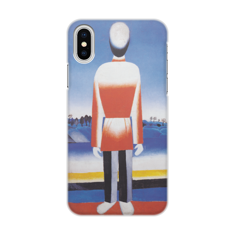 Printio Чехол для iPhone X/XS, объёмная печать Человек в супрематическом ландшафте printio чехол для iphone 8 объёмная печать человек в супрематическом ландшафте