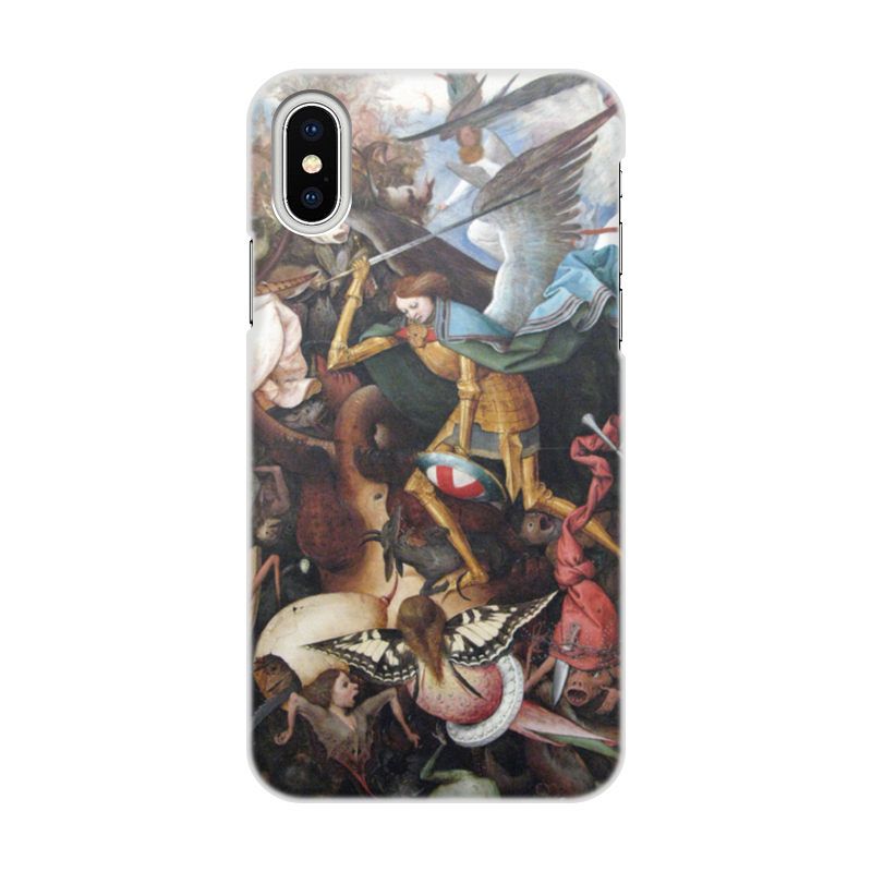 Printio Чехол для iPhone X/XS, объёмная печать Архангел михаил (картина брейгеля) printio футболка классическая архангел михаил картина брейгеля