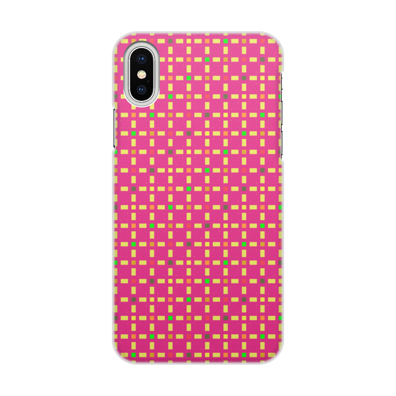 Printio Чехол для iPhone X/XS, объёмная печать Розовый узор