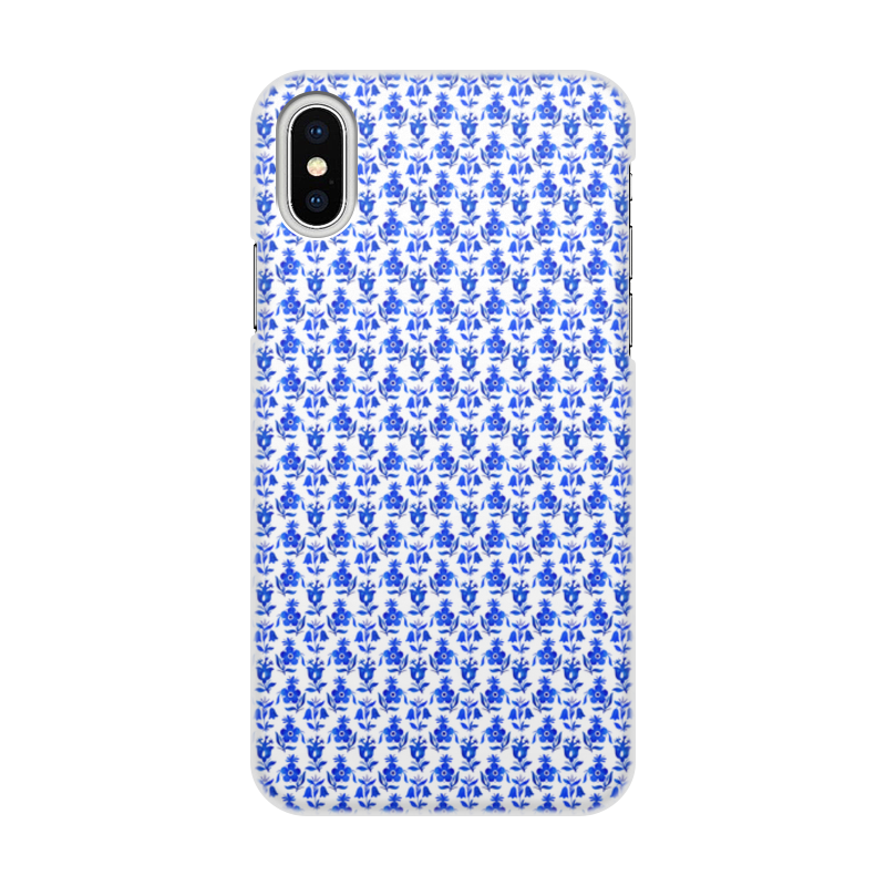 Printio Чехол для iPhone X/XS, объёмная печать Голубые цветы