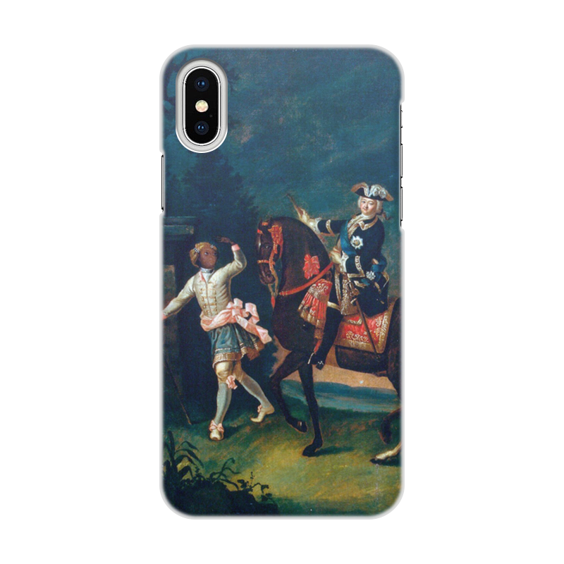 Printio Чехол для iPhone X/XS, объёмная печать Конный портрет елизаветы петровны с арапчонком printio чехол для iphone 7 plus объёмная печать конный портрет елизаветы петровны с арапчонком