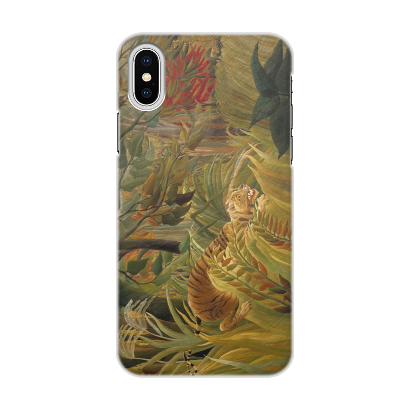 Printio Чехол для iPhone X/XS, объёмная печать Нападение в джунглях (картина анри руссо) printio чехол для iphone 5 5s объёмная печать нападение в джунглях картина анри руссо