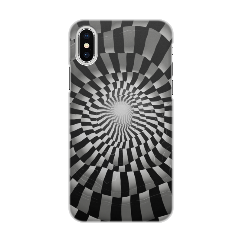 Printio Чехол для iPhone X/XS, объёмная печать Абстрактный черно-белый концентрический узор printio рюкзак 3d абстрактный черно белый концентрический узор