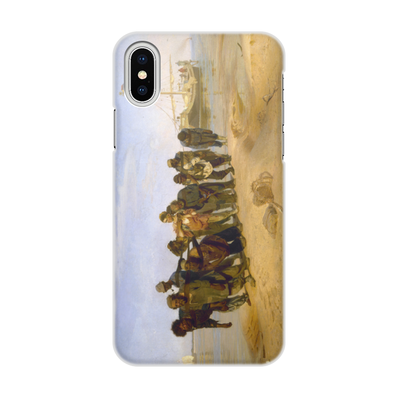 цена Printio Чехол для iPhone X/XS, объёмная печать Бурлаки на волге (картина ильи репина)