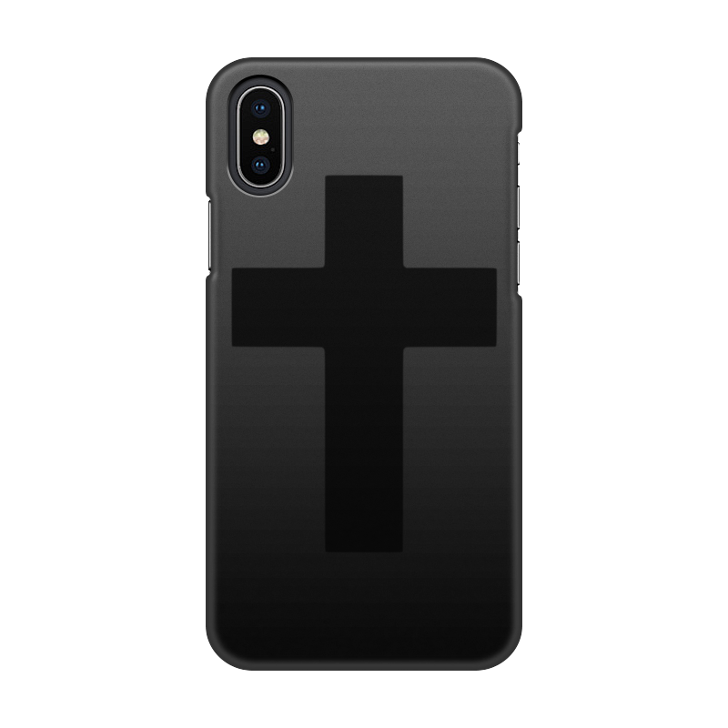 Printio Чехол для iPhone X/XS, объёмная печать Чёрный крест