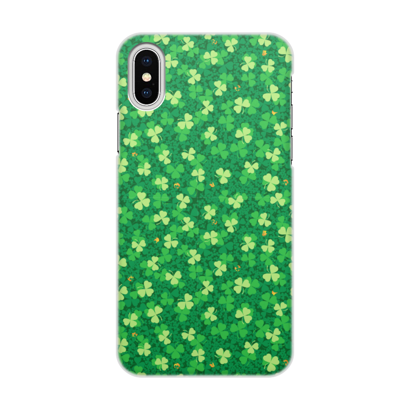 Printio Чехол для iPhone X/XS, объёмная печать Клеверная поляна printio чехол для iphone x xs объёмная печать капля росы на зеленом листе