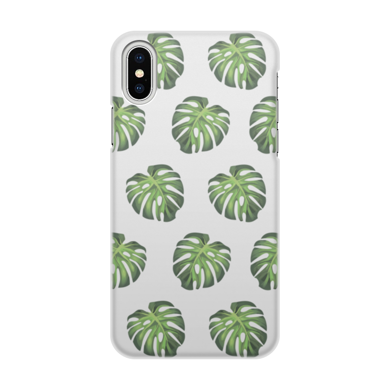 Printio Чехол для iPhone X/XS, объёмная печать Узор пальмовых листьев printio чехол для iphone x xs объёмная печать коронование девы марии диего веласкес