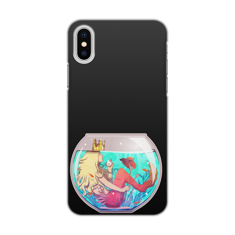 цена Printio Чехол для iPhone X/XS, объёмная печать Русалка в аквариуме