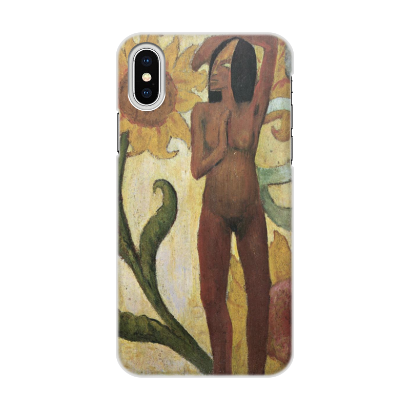 Printio Чехол для iPhone X/XS, объёмная печать Карибская женщина, или обнаженная с подсолнухами printio чехол для iphone x xs объёмная печать женщина с граблями картина малевича