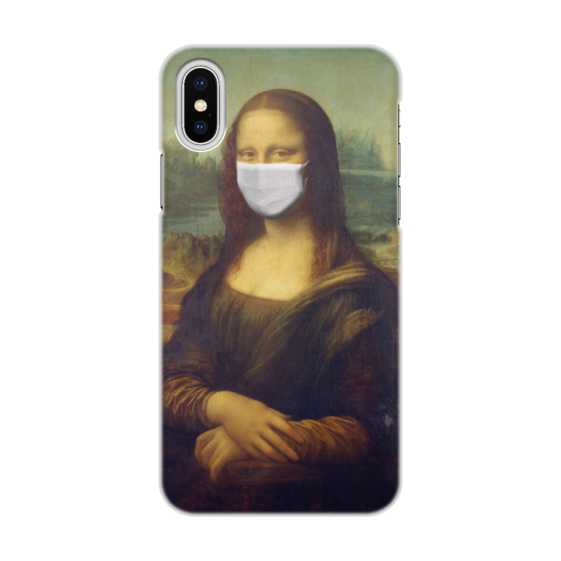Printio Чехол для iPhone X/XS, объёмная печать Мона лиза в маске printio чехол для iphone 8 plus объёмная печать мона лиза в маске