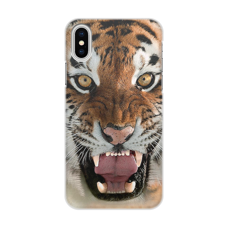Printio Чехол для iPhone X/XS, объёмная печать Тигры. живая природа