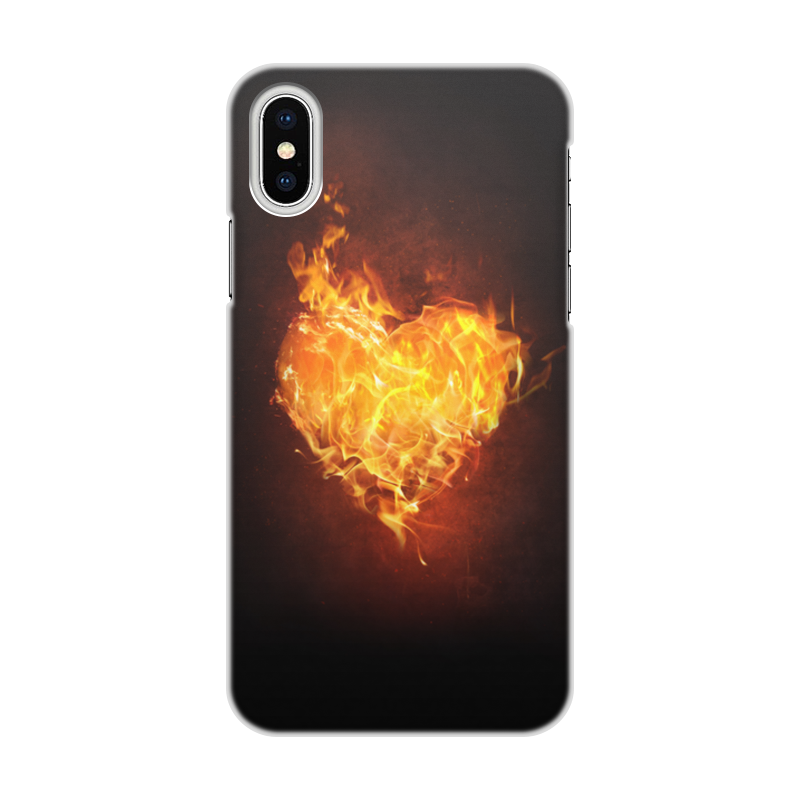 Printio Чехол для iPhone X/XS, объёмная печать Огненное сердце