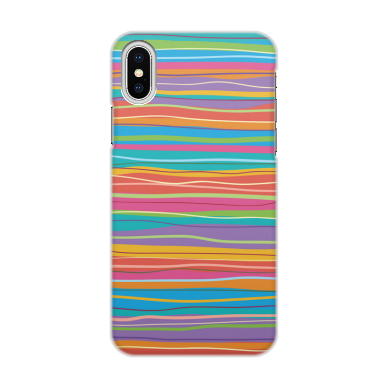 Printio Чехол для iPhone X/XS, объёмная печать Разноцветная абстракция printio чехол для iphone 12 объёмная печать полосатый фейс