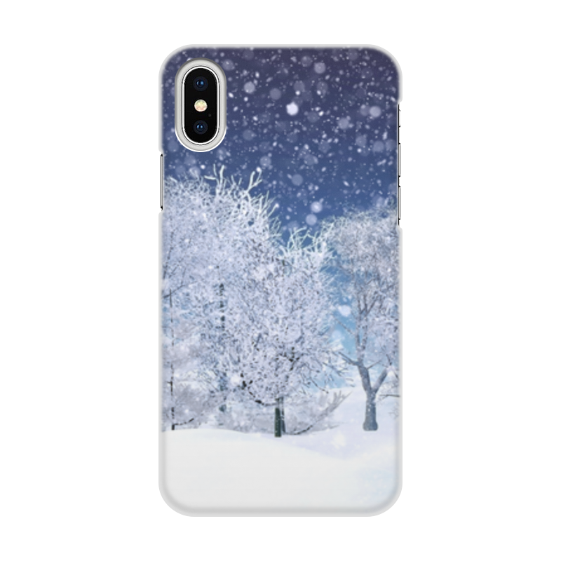 Printio Чехол для iPhone X/XS, объёмная печать зимний пейзаж printio чехол для iphone x xs объёмная печать зимний кот