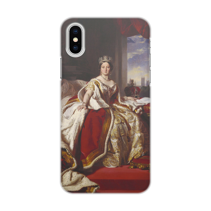 Printio Чехол для iPhone X/XS, объёмная печать Портрет королевы великобритании виктории printio чехол для iphone 5 5s объёмная печать портрет королевы великобритании виктории