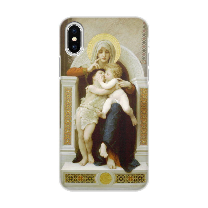 Printio Чехол для iPhone X/XS, объёмная печать Мадонна, иисус и иоанн креститель printio чехол для iphone x xs объёмная печать женщина с ракушкой картина вильяма бугро