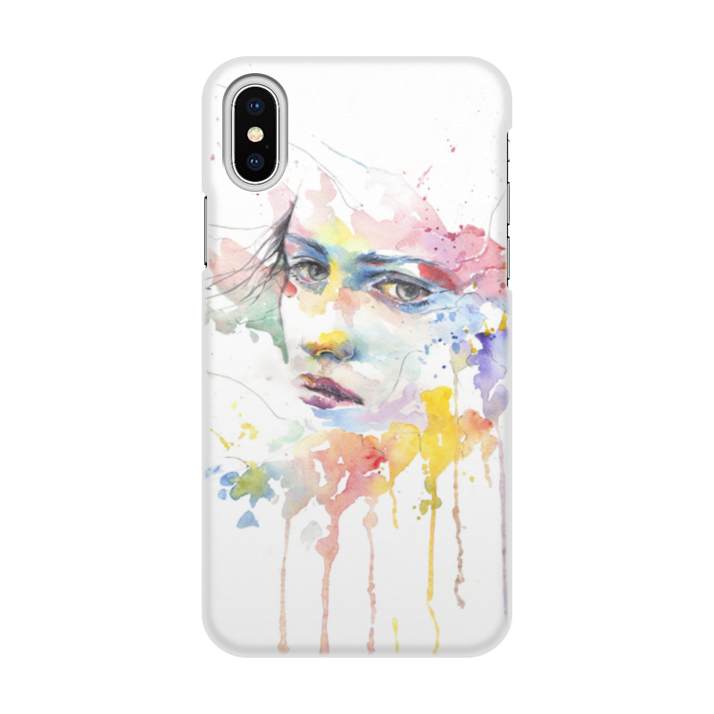 printio чехол для iphone x xs объёмная печать портрет красивой девушки в ярких красках Printio Чехол для iPhone X/XS, объёмная печать Абстрактная акварель